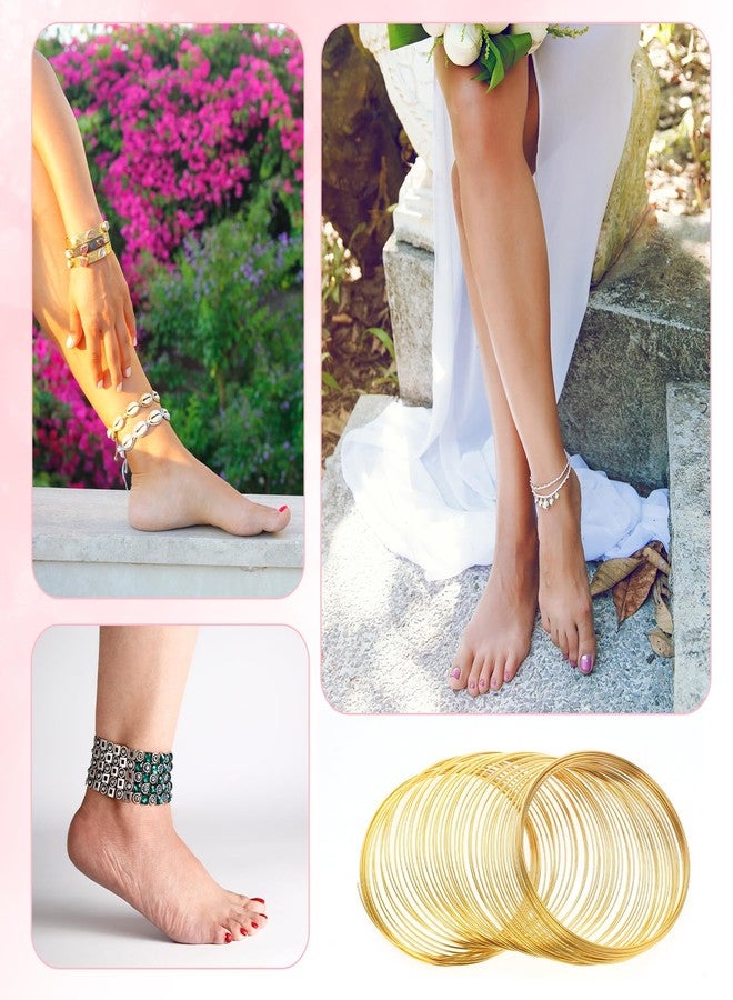 Jeffdad 100 Loop Memory Steel Wire Beading Wire for Jewelry Making Wrapping Stones Necklaces and Cable Bracelet (Gold, 100) - Image 2