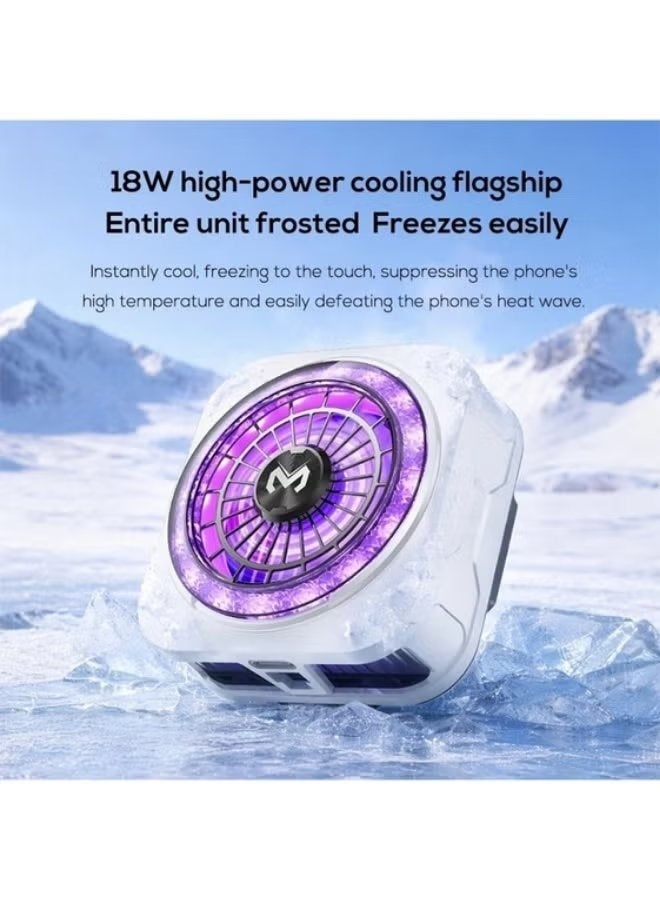 Memo CX21 Mobile Cooler 18W RGB Magnetic Semiconductor Fan with Back Clip, Fast Phone Cooling Fan for Gaming, Low Noise Cooling Radiator, Portable USB Powered Heat Dissipation for Smartphones - Image 3