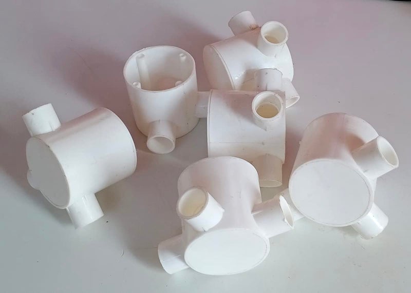 Electrical Junction Box 3 Way 34 Height 60 mm White 6 Pcs  - Image 1