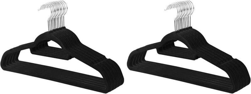 Red Dot Gift ®20-Pack Black Non-Slip Velvet Hangers 42cm With 360 Degree Rotatable Hook - Durable & Slim - Non Slip Hangers for Coat Hangers - Pant Hangers… - Image 1