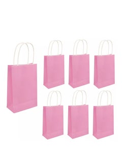ECVV ECVV Gift Bags 12 Pieces Set Eco-Friendly Paper Bags With Handles Bulk Paper Bags Shopping Bags Kraft Bags Retail Bags Party Bags (PINK, 21 * 15 * 8 Cm)  - Image 1
