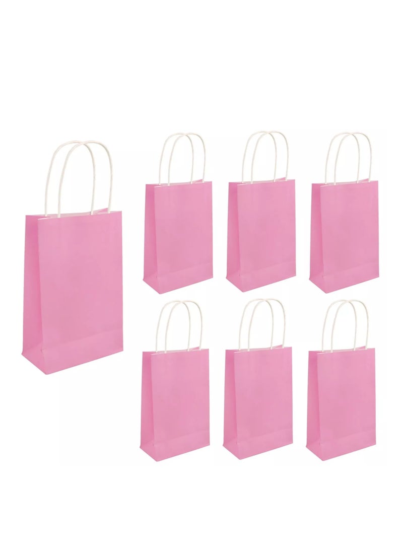 ECVV ECVV Gift Bags 12 Pieces Set Eco-Friendly Paper Bags With Handles Bulk Paper Bags Shopping Bags Kraft Bags Retail Bags Party Bags (PINK, 21 * 15 * 8 Cm)  - Image 1