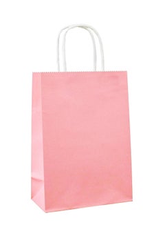 ECVV ECVV Gift Bags 12 Pieces Set Eco-Friendly Paper Bags With Handles Bulk Paper Bags Shopping Bags Kraft Bags Retail Bags Party Bags (PINK, 21 * 15 * 8 Cm)  - Image 2