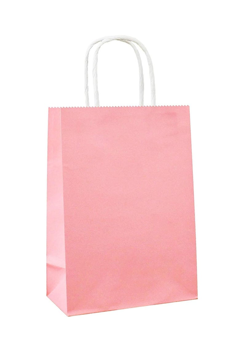ECVV ECVV Gift Bags 12 Pieces Set Eco-Friendly Paper Bags With Handles Bulk Paper Bags Shopping Bags Kraft Bags Retail Bags Party Bags (PINK, 21 * 15 * 8 Cm)  - Image 2