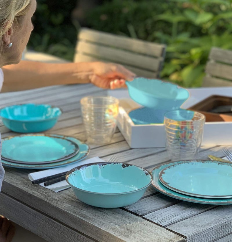 Fox Run Melamine Dinnerware Set Teal 10 - Image 4