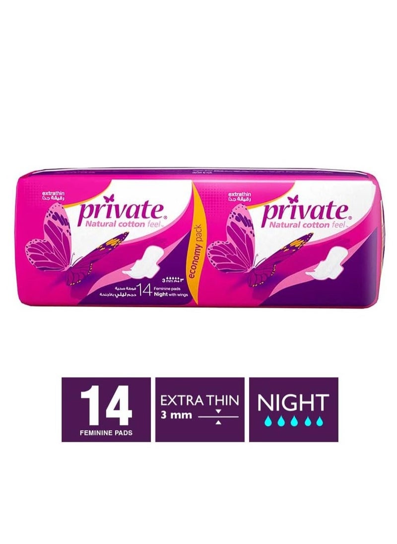 Private Night with Wings Feminine 14 Pcs Pads - Image 2