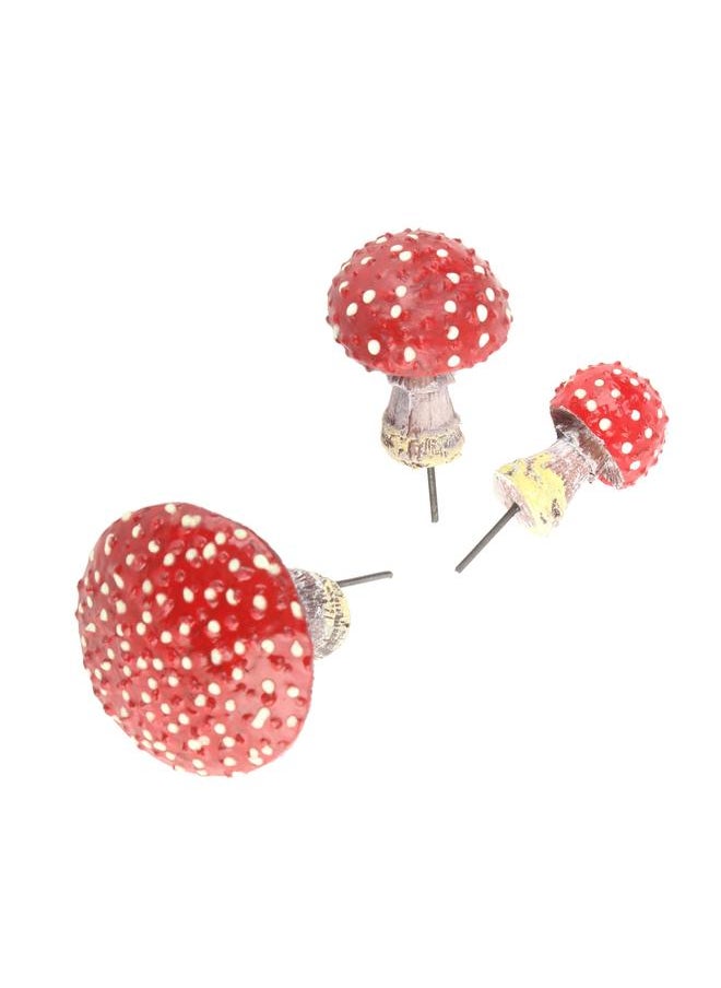 3Pcs Mushroom Garden Decor Resin Glow in The Dark Mushroom Decor Luminous Mushroom Statue Decor Micro Landscape