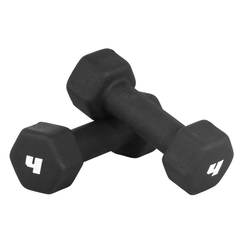 CAP Barbell 4 LB Neoprene Dumbbell Hand Weights - Pair | Black - Image 1