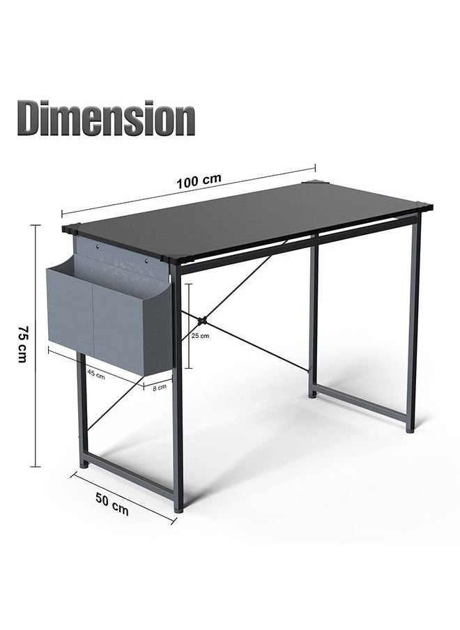ZERIFAM - 100 x 50 cm Computer Desk Student Study Table Laptop Writing Desks with Storage Bag - Image 1