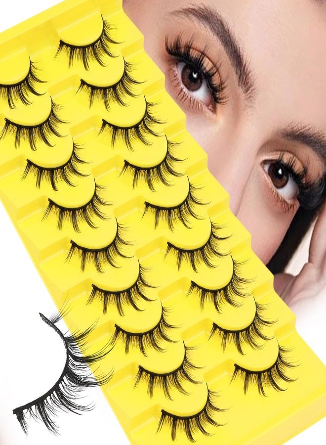 Losha Lashes Wispy Manga Lashes Natural False Eyelashes 9 Pairs Thin Eye Lashes Pack Soft Anime Fake Eyelashes (Manga) - Image 1