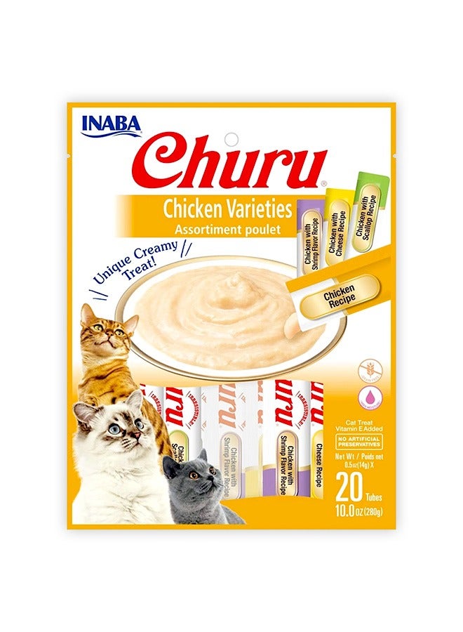 INABA Chicken Varieties Bag - 20 Tubes - Image 1