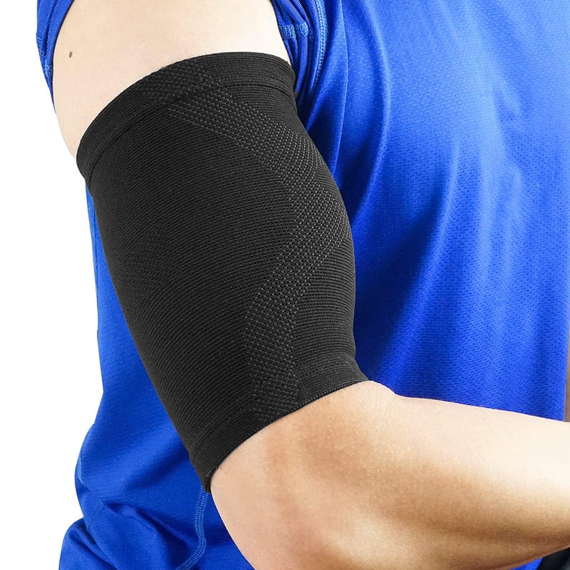 Bicep Tendonitis Brace Knitted Compression Upper Arm Sleeve Support 1 Pair Small