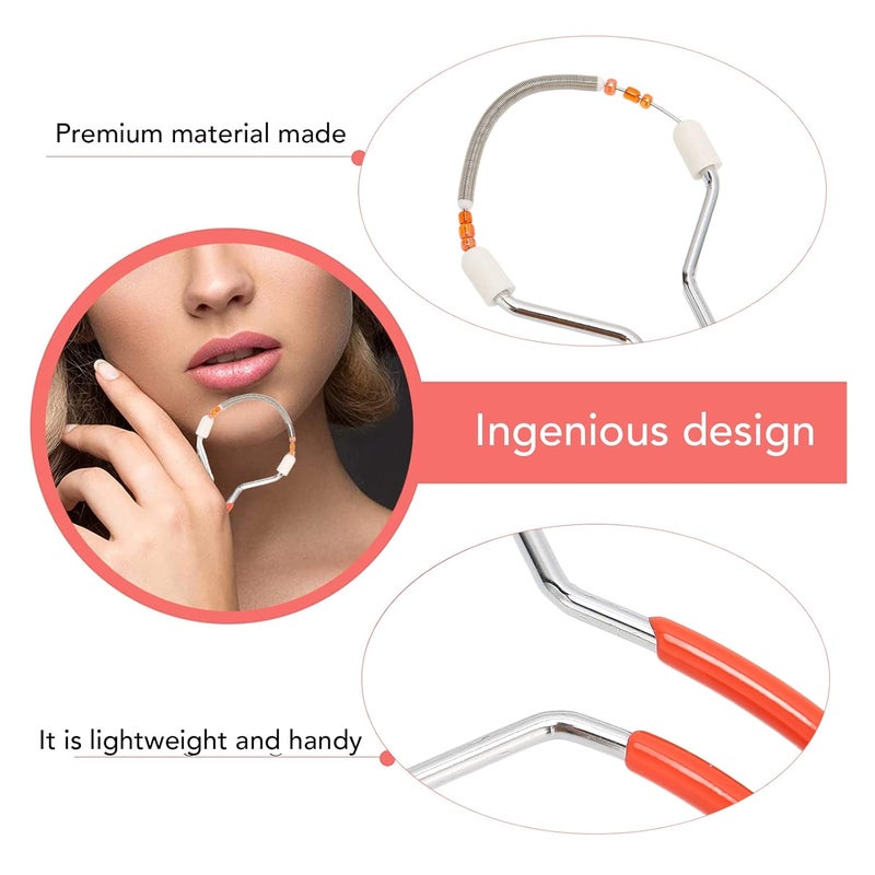 woobles Facial Hair Remover Women Hair Removal Spring 3 Pcs Portable Manual Hair Removal Tool Spring Threading Epilator for Upper Lip Chin Cheeks - Image 5
