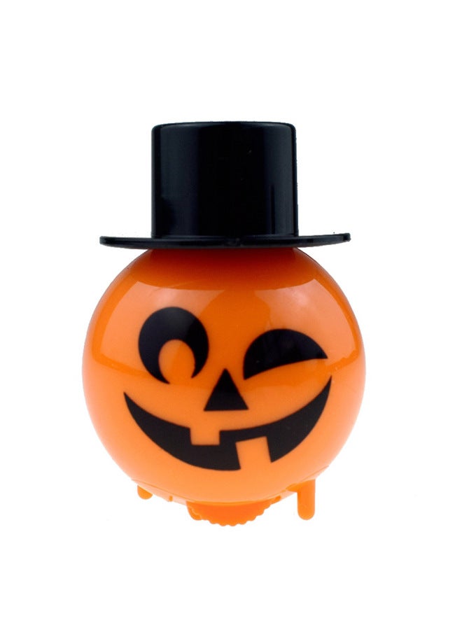 Novelty Fun Cute Coil Chain Walking Pumpkin Zombie Skull Imp Halloween Gift Toys Cross Border-Color:Spin Top Hat Pumpkin Car Smile - Image 1