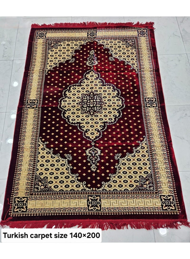 Alsaqer Turkey Premium Quality Majlis Mat | Majlis Carpet (1.4x2 Mtr) | Soft, Shine, Desert Mat, Camping Mat, Picnic Mat, Camping Rug, Travel Mat, Rug for Living Room, Office - Assorted Design - Image 1