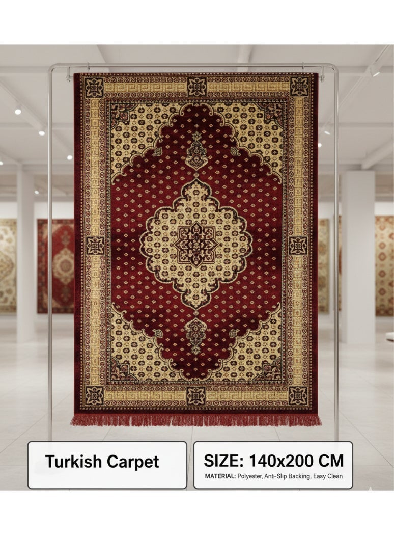 Alsaqer Turkey Premium Quality Majlis Mat | Majlis Carpet (1.4x2 Mtr) | Soft, Shine, Desert Mat, Camping Mat, Picnic Mat, Camping Rug, Travel Mat, Rug for Living Room, Office - Assorted Design - Image 2