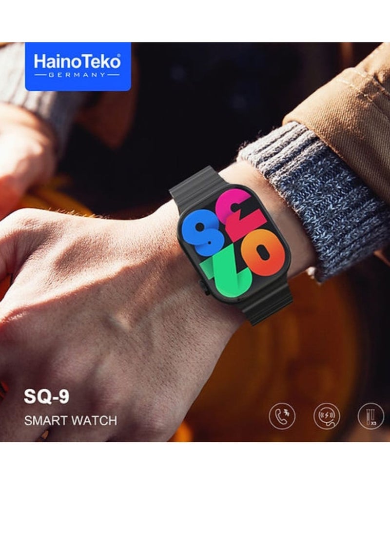 Haino Teko SQ-9 Smart Watch Large AMOLED Screen Fitness Tracker Wireless Charger With 3 Strap  - Image 2