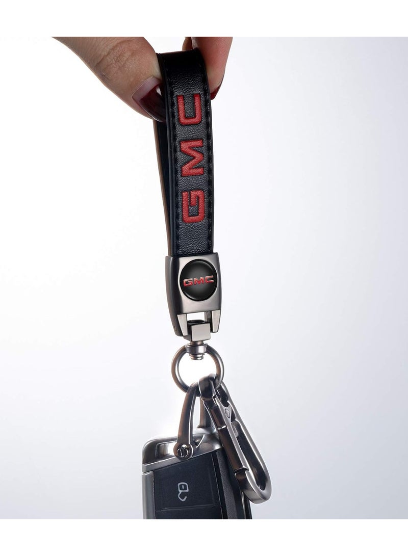 Generic Genuine Leather Car Logo Keychain for GMC - Fits Sierra, Denali, Canyon, Terrain, Yukon, Jimmy, Acadia - Stylish Keyring for Men & Women - Premium Black Family Gift - Image 3