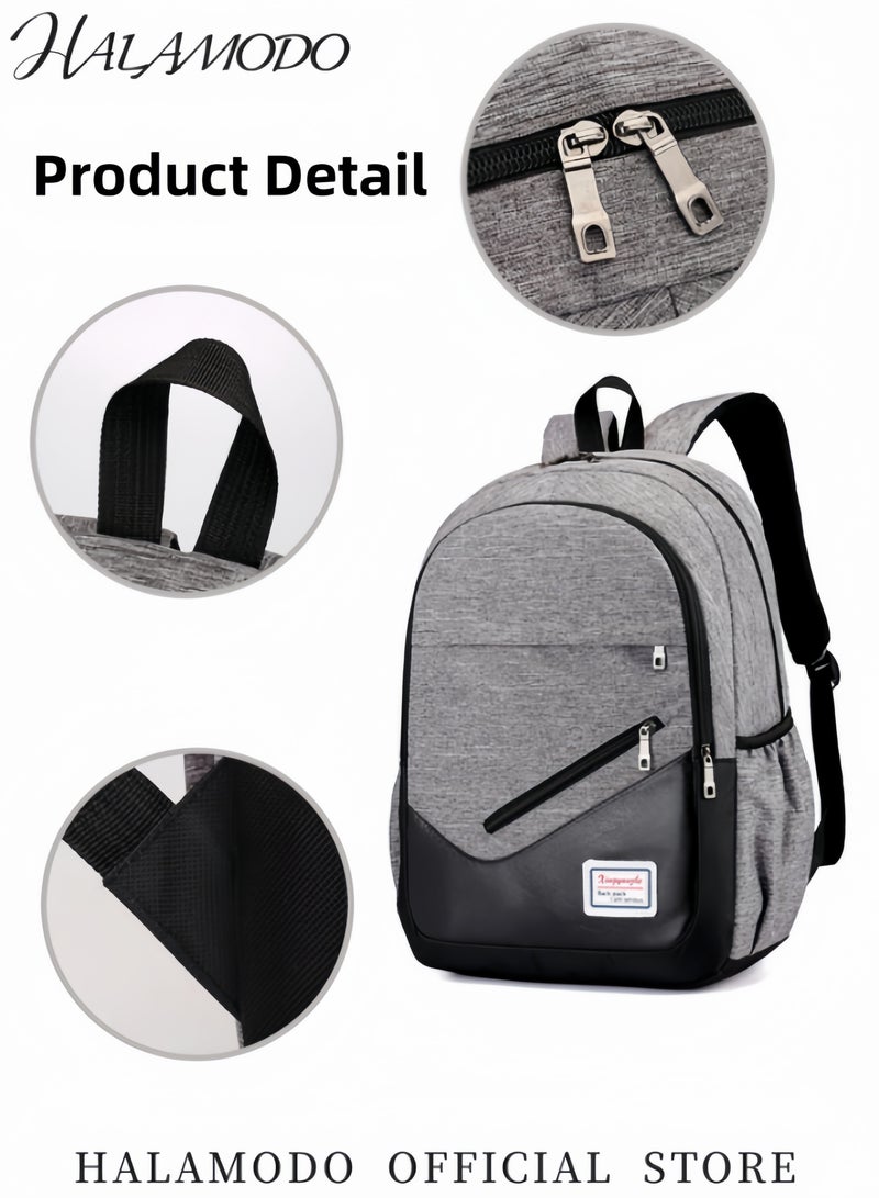 HALAMODO 3PCS Backpack Computer Laptop Bag Set with Large Capacity Includes 1 Double-shoulder Backpack & 1 Cross Body Handbag & 1 Clutch Bag for Boys and Girls Suitable for School Hiking Holiday Business Trip - Image 5