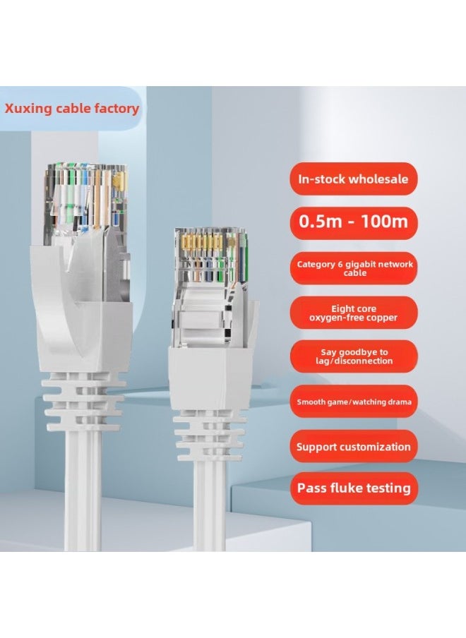 Generic Network Cable Home Category 6 Gigabit With Crystal Head RJ45 Connector Broadband Network Cable 1/5/10/15/20/ 100m-Color:Blue-Cord Length:0.5m  - Image 2