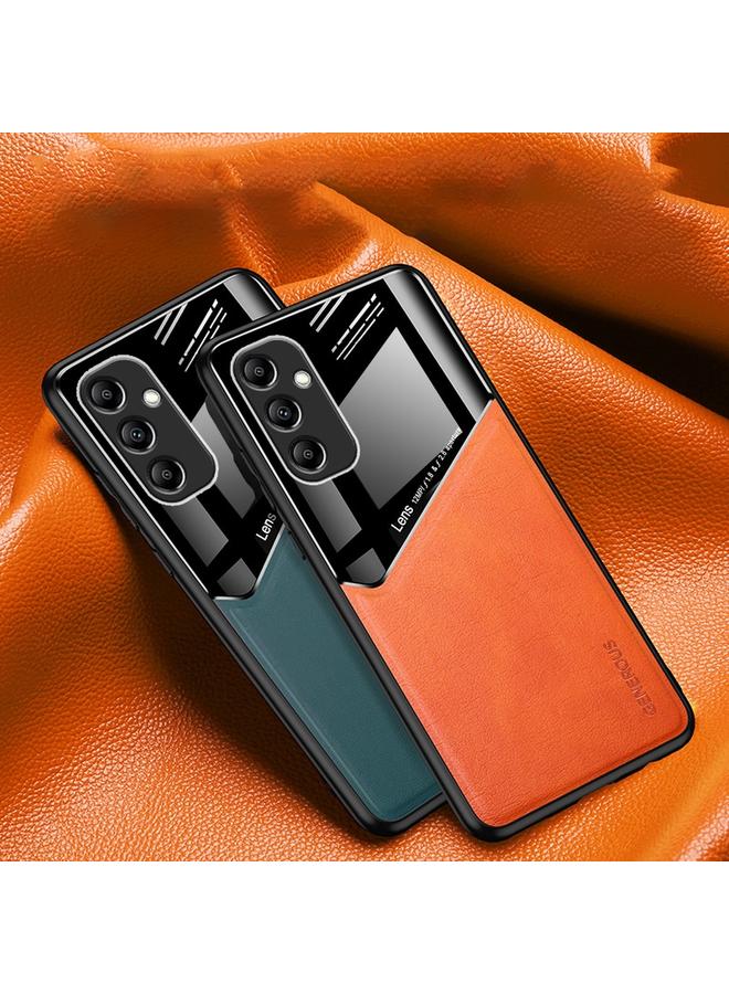 إيروريكس جراب لهاتف Samsung Galaxy A14 مصنوع من الجلد العضوي والزجاجي مع صفائح حديد معدنية - Image 2