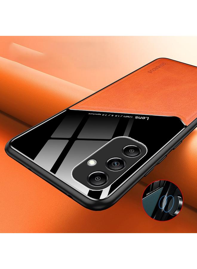 إيروريكس جراب لهاتف Samsung Galaxy A14 مصنوع من الجلد العضوي والزجاجي مع صفائح حديد معدنية - Image 3