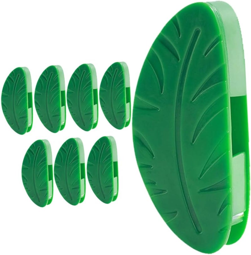 8 Pcs Green Leaf Shaped Wall Vines Clips Durable Plant Traction Hooks For Indoor Outdoor Use - Image 1