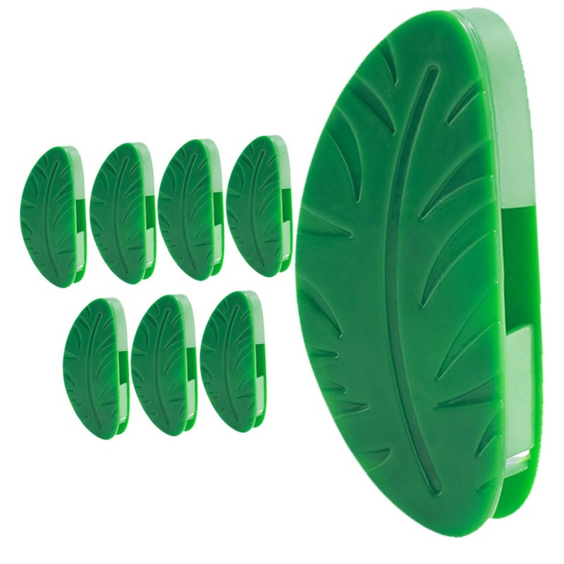 8 Pcs Green Leaf Shaped Wall Vines Clips Durable Plant Traction Hooks For Indoor Outdoor Use - Image 2