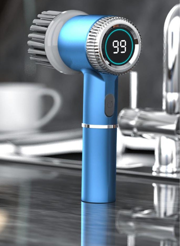 general Electric Spin Scrubber - Cordless Handheld Shower Scrubber with Digital Display, Power Scrub Brush with 5 Replaceable Brush Heads, Adjustable Speeds Cleaning Brush for Bathroom Kitchen - Image 2