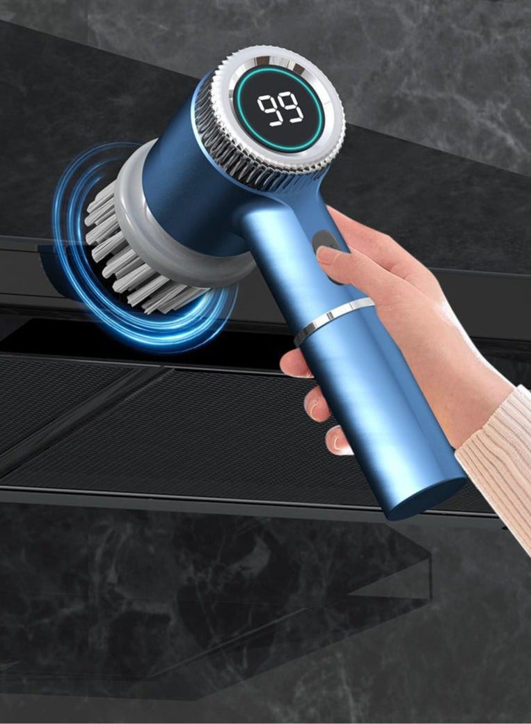 general Electric Spin Scrubber - Cordless Handheld Shower Scrubber with Digital Display, Power Scrub Brush with 5 Replaceable Brush Heads, Adjustable Speeds Cleaning Brush for Bathroom Kitchen - Image 4