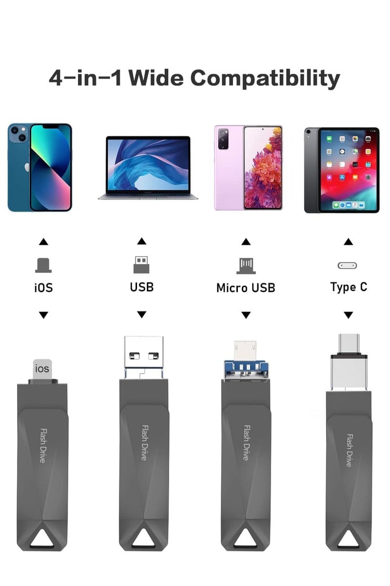 DMG TECH 1TB 4-in-1 Flash Drive - Photo Storage for iPhone/Android - Premium Dual Drive for Laptops & Tablets - Image 2