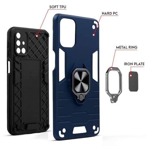 AIBEX Armor Back Cover Compatible for Vivo T4R 5G / iQOO Z10R 5G / Vivo V50E 5G / Vivo V50 5G| Rugged Shockproof Case with Ring Holder & Kickstand | Military-Grade Protection | Magnetic Car Mount - Image 2