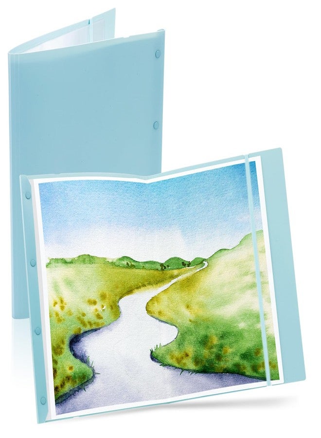 ام اند جي مجلد M&G بحجم A3 ذو 30 جيبًا مع أكمام بلاستيكية (أزرق)، كتاب عرض تقديمي، حافظة أعمال فنية متينة مقاس 19.6 × 12.2 بوصة مع واقيات شفافة للأوراق الفنية، منظم مستندات - Image 1