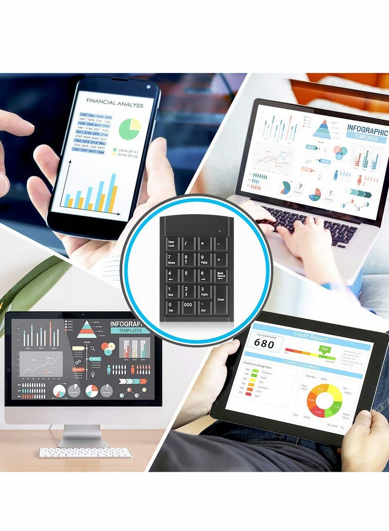 19-Key Portable Wired Numeric Keypad for Laptop and Desktop PC - Enhanced Keyboard Extension with Multiple Shortcuts for Efficient Data Entry and Productivity.