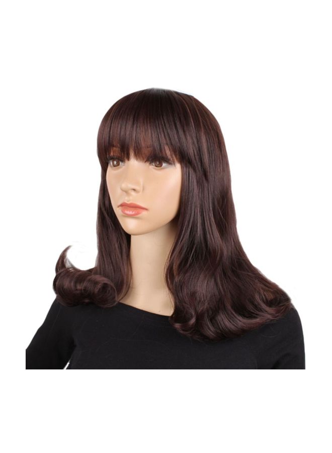 NIBEMINENT Synthetic Curly Long Hair Wig Black/Brown - Image 2