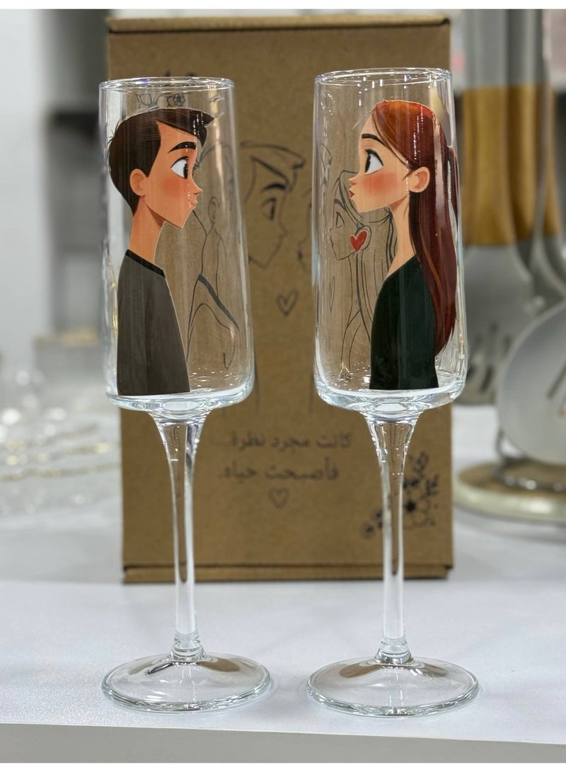 2-piece heat-resistant glass set for couples, in a very stylish box. - Image 2