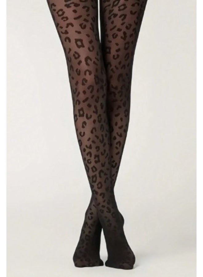 زوج من الجوارب النسائية بنقشة ليوبارد غوثيك عتيقة – أنيقة وجريئة - Image 3