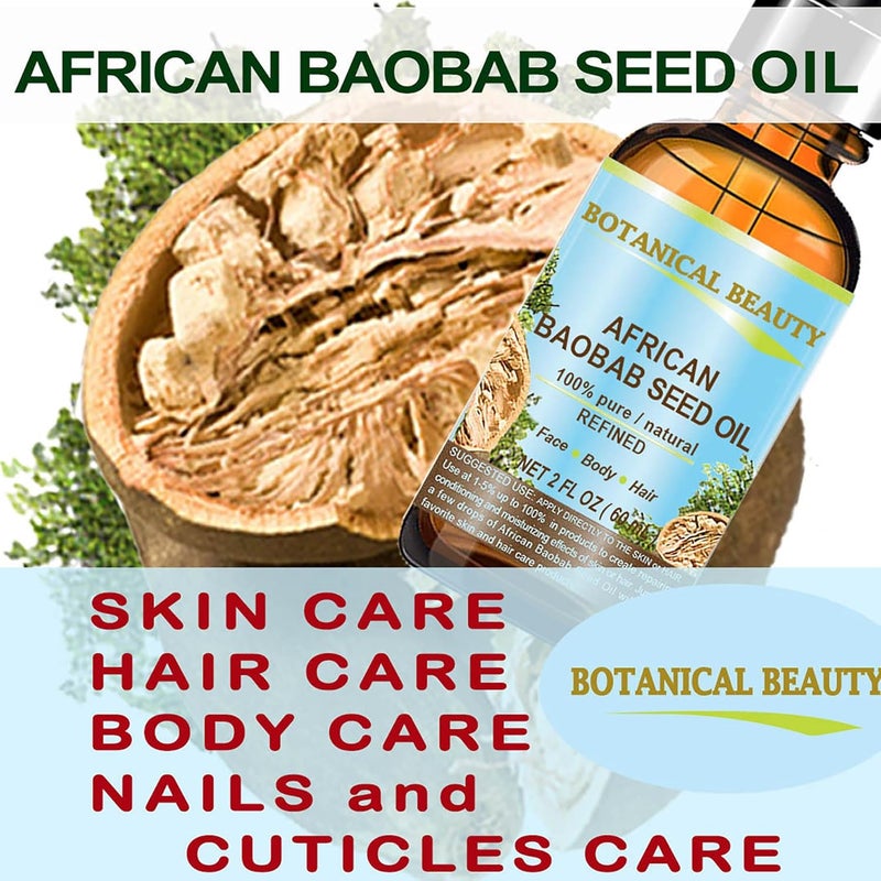 Botanical Beauty BAOBAB SEED OIL 100 Pure Natural Refined ColdPressed Carrier Oil 1 Fl oz 30 ml For Face Skin Body Hair Lip Nails Rich in Vitamin C - Image 3