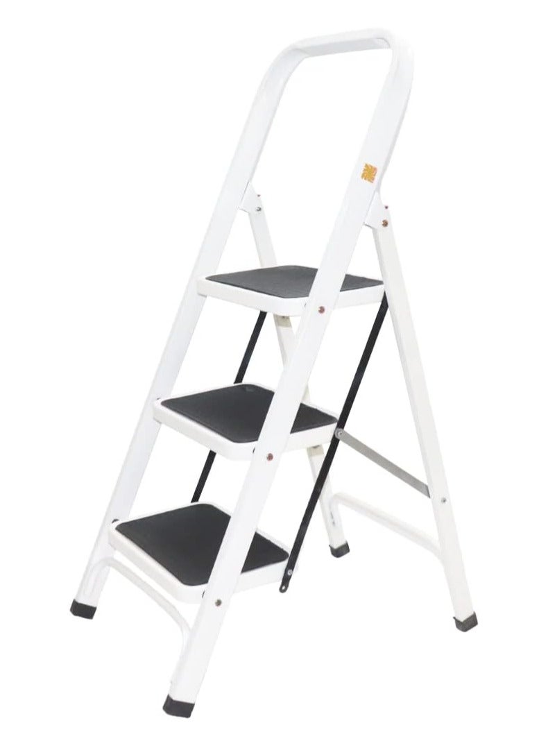 سلم معدني ٣ درجات ابيض- اسود