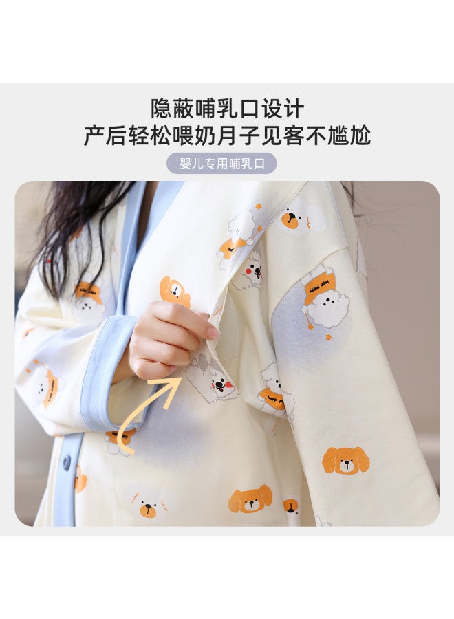 Nordon V-Neck Long-Sleeve Cotton Maternity & Postpartum Breastfeeding Clothes For Spring/Summer Home Wear - Image 5
