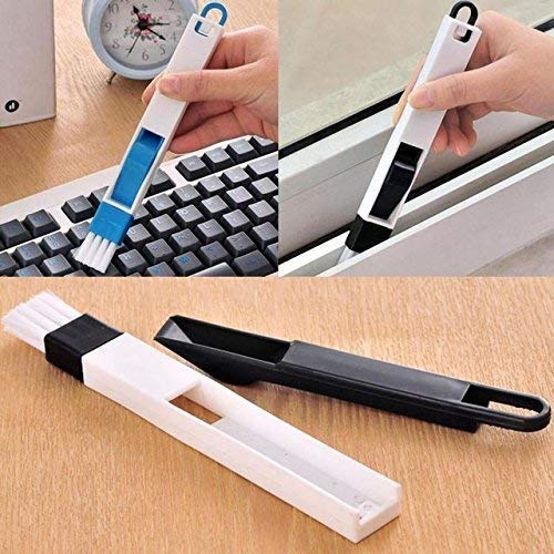 Lexazo 2 in 1 MultiFunction PP Plastic Window Slot Screen Keyboard Drawer Wardrobe Corner Gap Dust Removal Cleaning Brush with Dustpan - Image 2