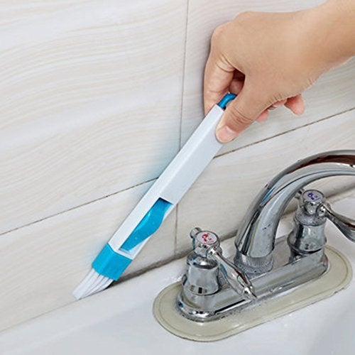 Lexazo 2 in 1 MultiFunction PP Plastic Window Slot Screen Keyboard Drawer Wardrobe Corner Gap Dust Removal Cleaning Brush with Dustpan - Image 4