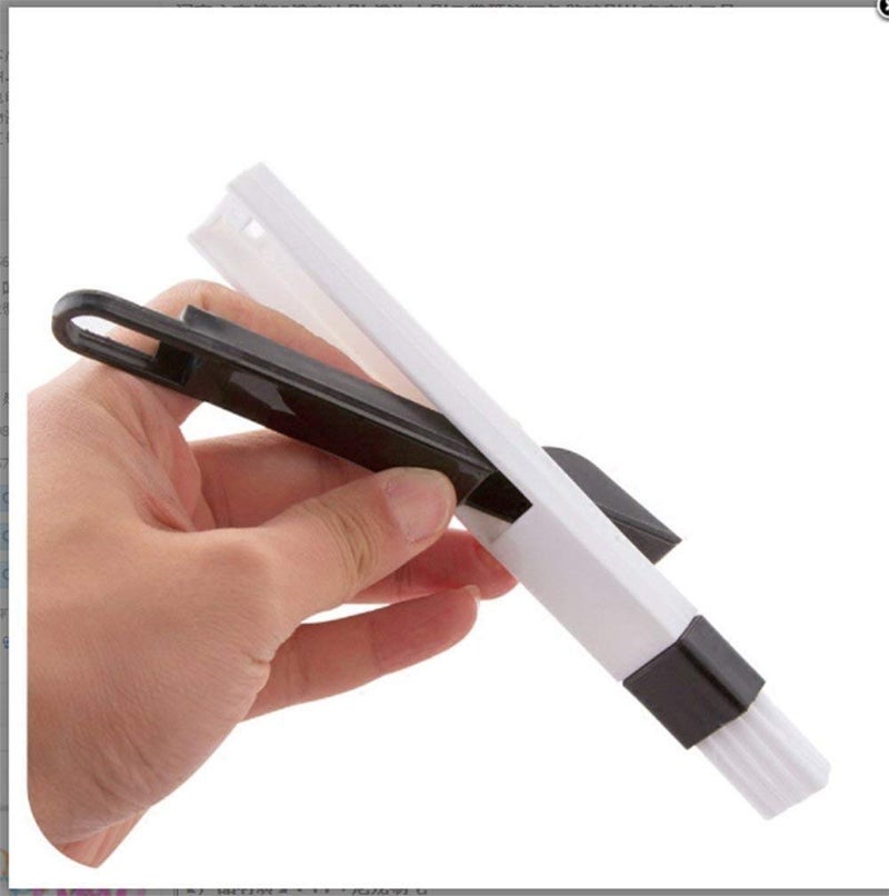 Lexazo 2 in 1 MultiFunction PP Plastic Window Slot Screen Keyboard Drawer Wardrobe Corner Gap Dust Removal Cleaning Brush with Dustpan - Image 1