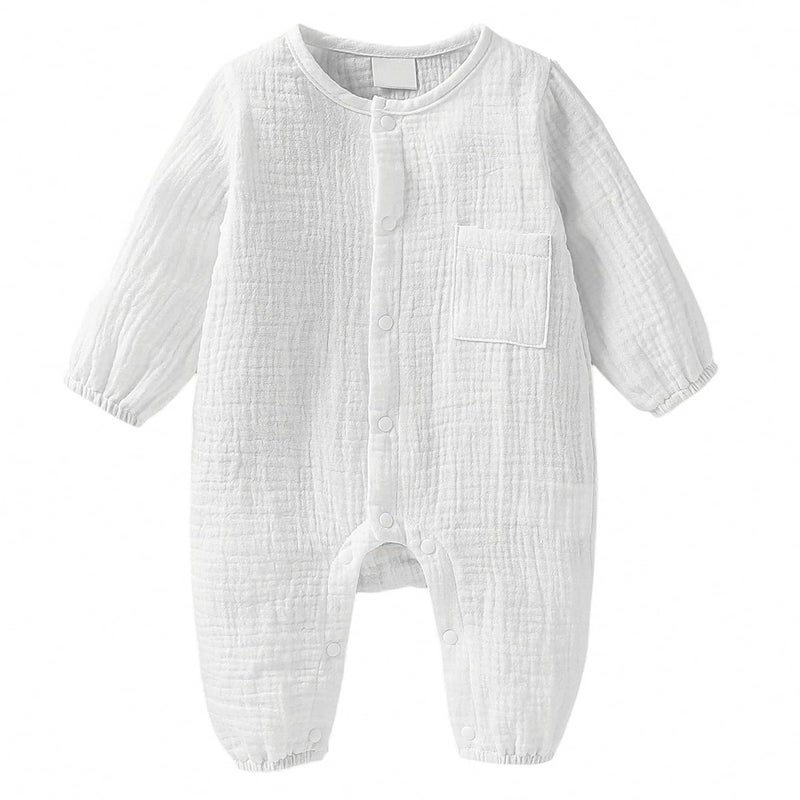 Arleysh Infant Baby Girl Boy Romper Easy Diaper Changes Bodysuit Romper Cotton Romper One Piece Outfits Bodysuit (WhiteA, 3-6 Months) - Image 1