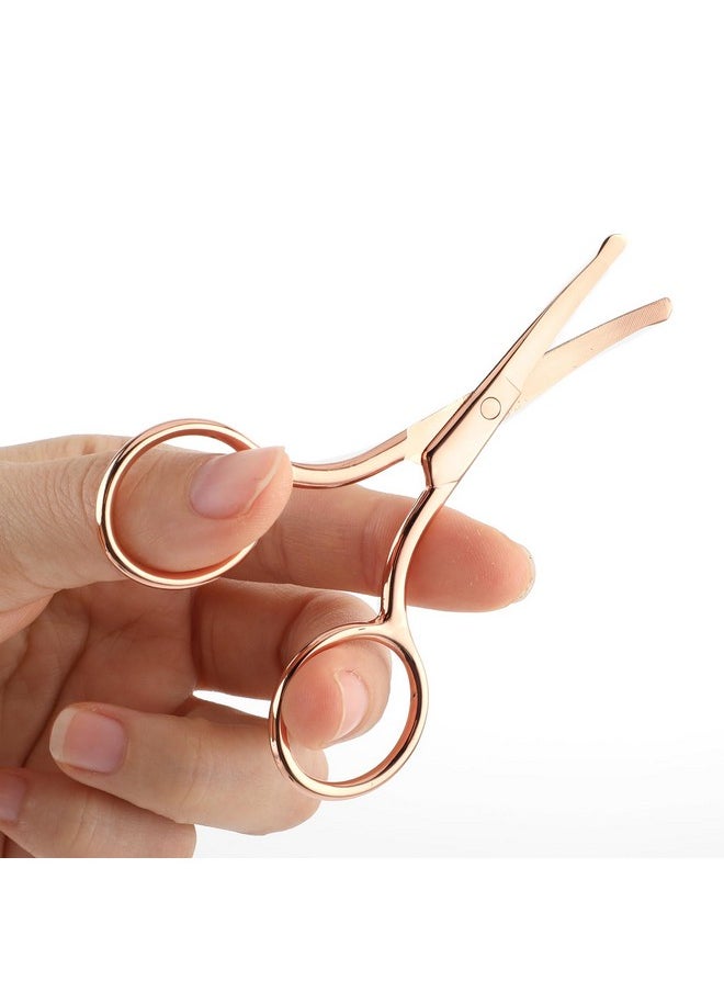 WLLHYF - 3 Packs Nose Facial Hair Scissors Rounded Eyebrow Mustache Ear Hair Grooming Trimming Stainless Steel Professional Small Beard Nail Cuticle Eyelashes Beauty Scissors For Men Women - Image 1