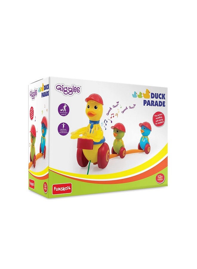 giggles L Giggles - Duck Parade, 2 In Pull Along Toy, Drum,Linking,Encourages Walking, 12 Months & Above, Infant And Preschool Toys - Image 2