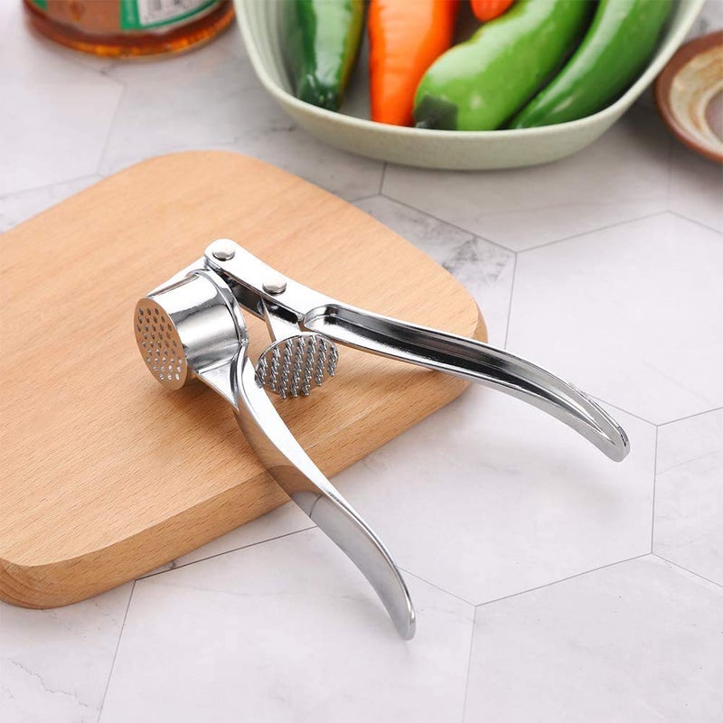 MT Stainless Steel Garlic Ginger Mincer CrUSher Peeler Squeezer, Silver, Garlicpresser01 - Image 4