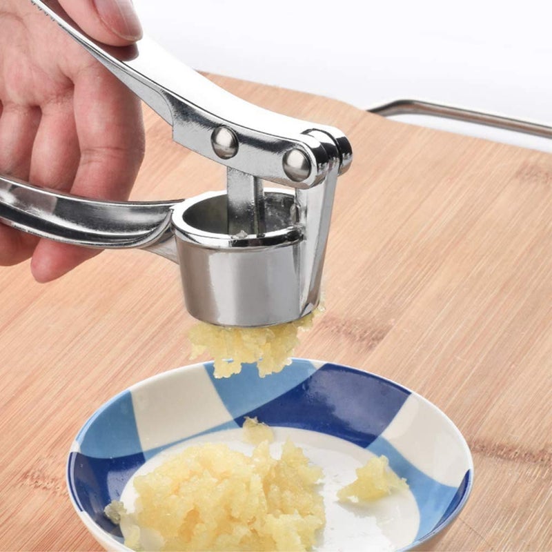 MT Stainless Steel Garlic Ginger Mincer CrUSher Peeler Squeezer, Silver, Garlicpresser01 - Image 3