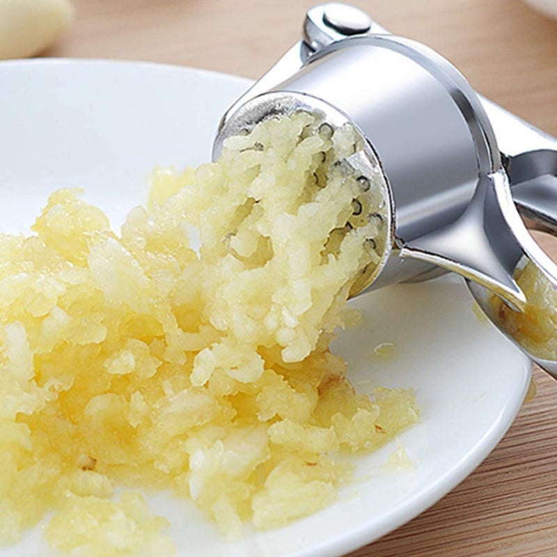 MT Stainless Steel Garlic Ginger Mincer CrUSher Peeler Squeezer, Silver, Garlicpresser01 - Image 2