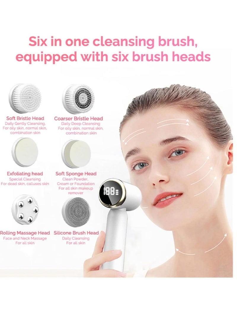 general machine Ultra&sonic Facial Cleansing Brush Waterproof Face Cleaner Blackhead Removal Acne Pore Clean Face Wash Beauty And Personal Care(White ) - Image 2